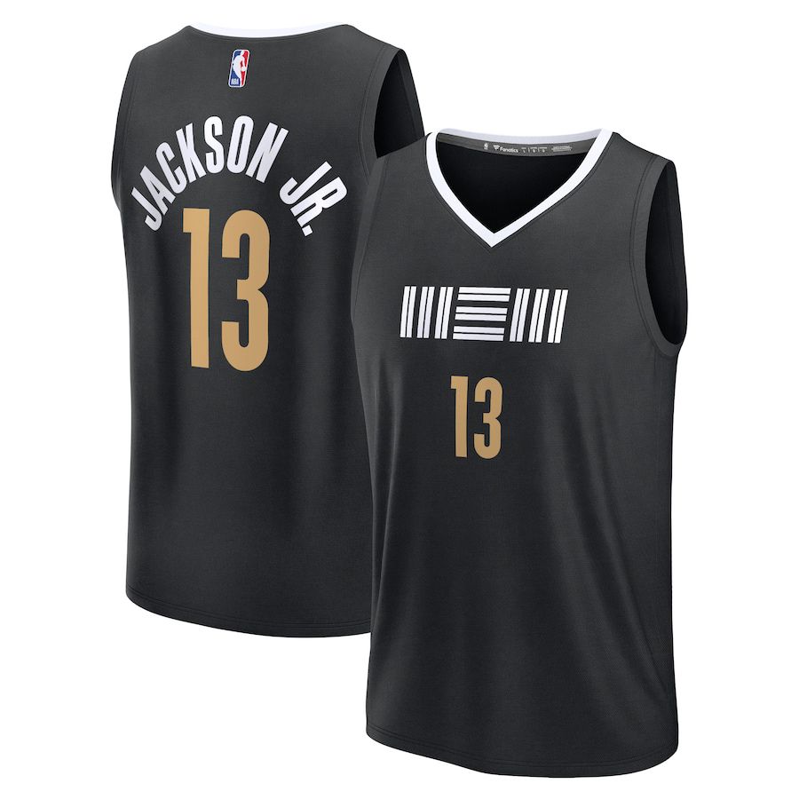 Men Memphis Grizzlies #13 Jaren Jackson Jr. Fanatics Branded Black City Edition 2023-24 Fast Break NBA Jersey->memphis grizzlies->NBA Jersey